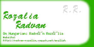 rozalia radvan business card